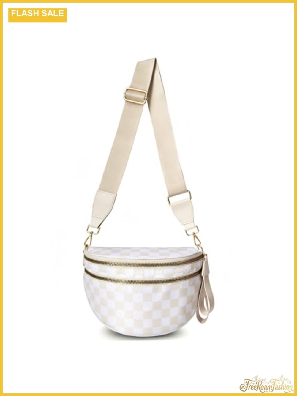 Nylon Checkered Crossbody Bag Fanny Pack Waist Pack Shoulder Bag